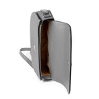 Gray Leather Crossbody Bag
