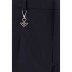 Blue Cotton Casual Pants