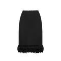 Black Silk Midi Skirt