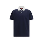 Blue Cotton Polo Shirt