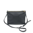 Trio Black Leather Shoulder Bag