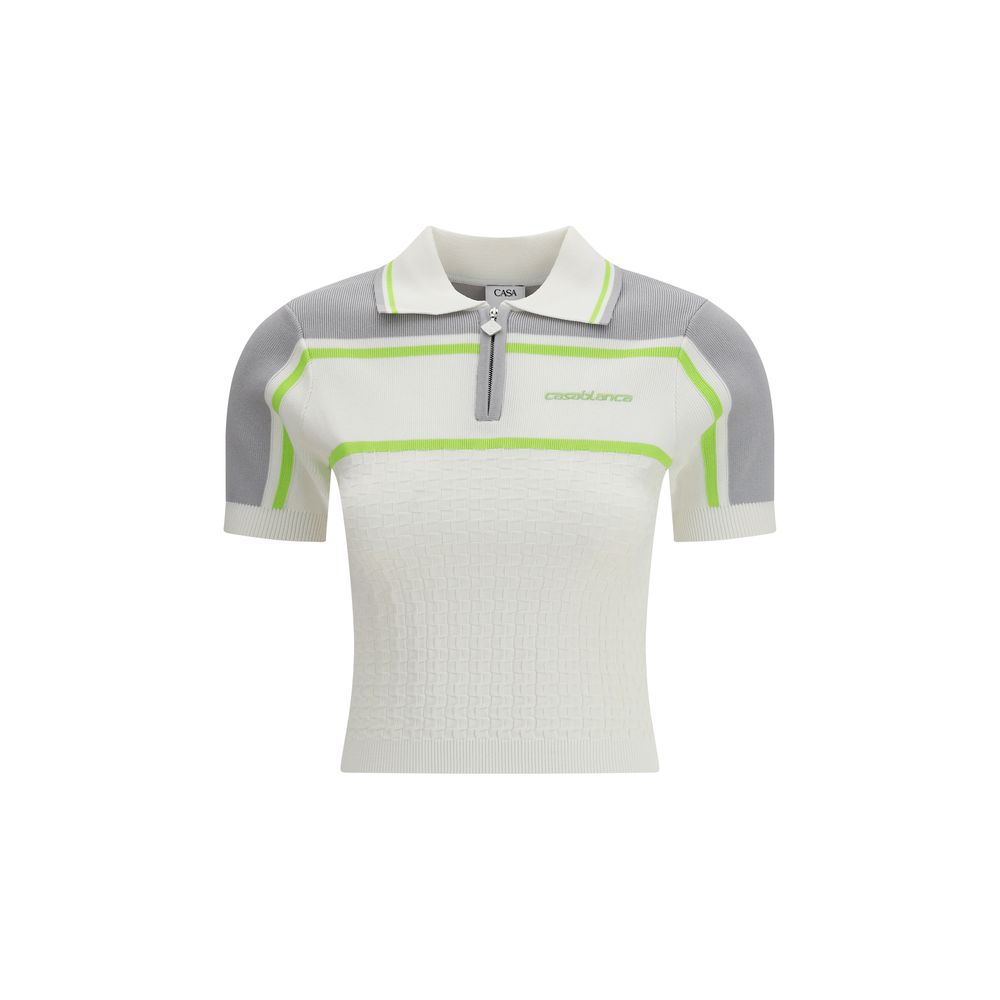White Viscose Polo Shirt