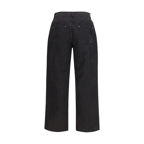 Black Cotton Casual Pants