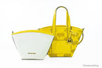 Michael Kors Kimber Small Daffodil Leather 2-In-1 Zip Tote Messenger Bag Purse
