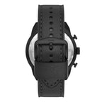 Black Leather Sport Watch