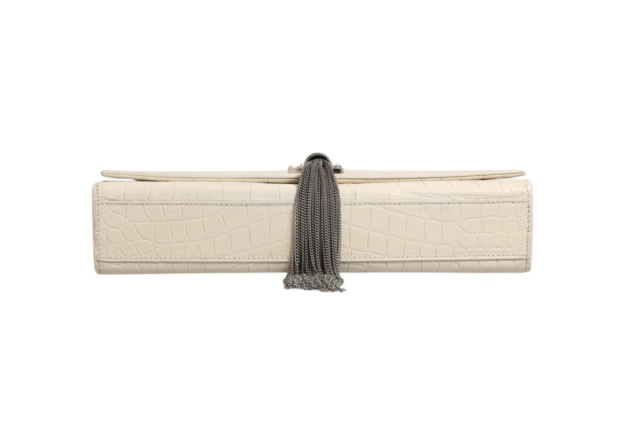 Kate Tassel Small Croc-Embossed Leather