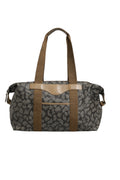 Green and Brown Pattern Canvas Duffel Bag