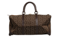 Dark brown and Gold logo duffel