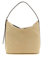 Beige Cotton Shoulder Bag