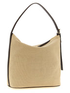Beige Cotton Shoulder Bag