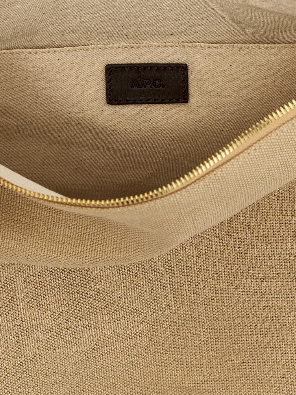 Beige Cotton Shoulder Bag