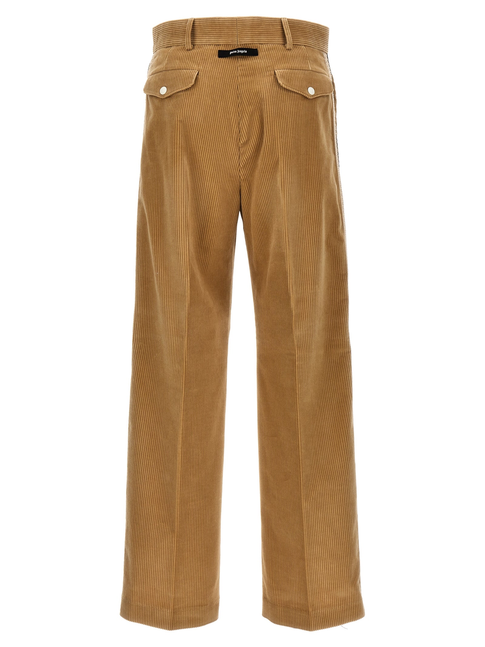 Beige Cotton Casual Pants