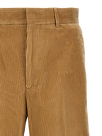 Beige Cotton Casual Pants