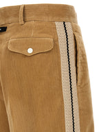 Beige Cotton Casual Pants