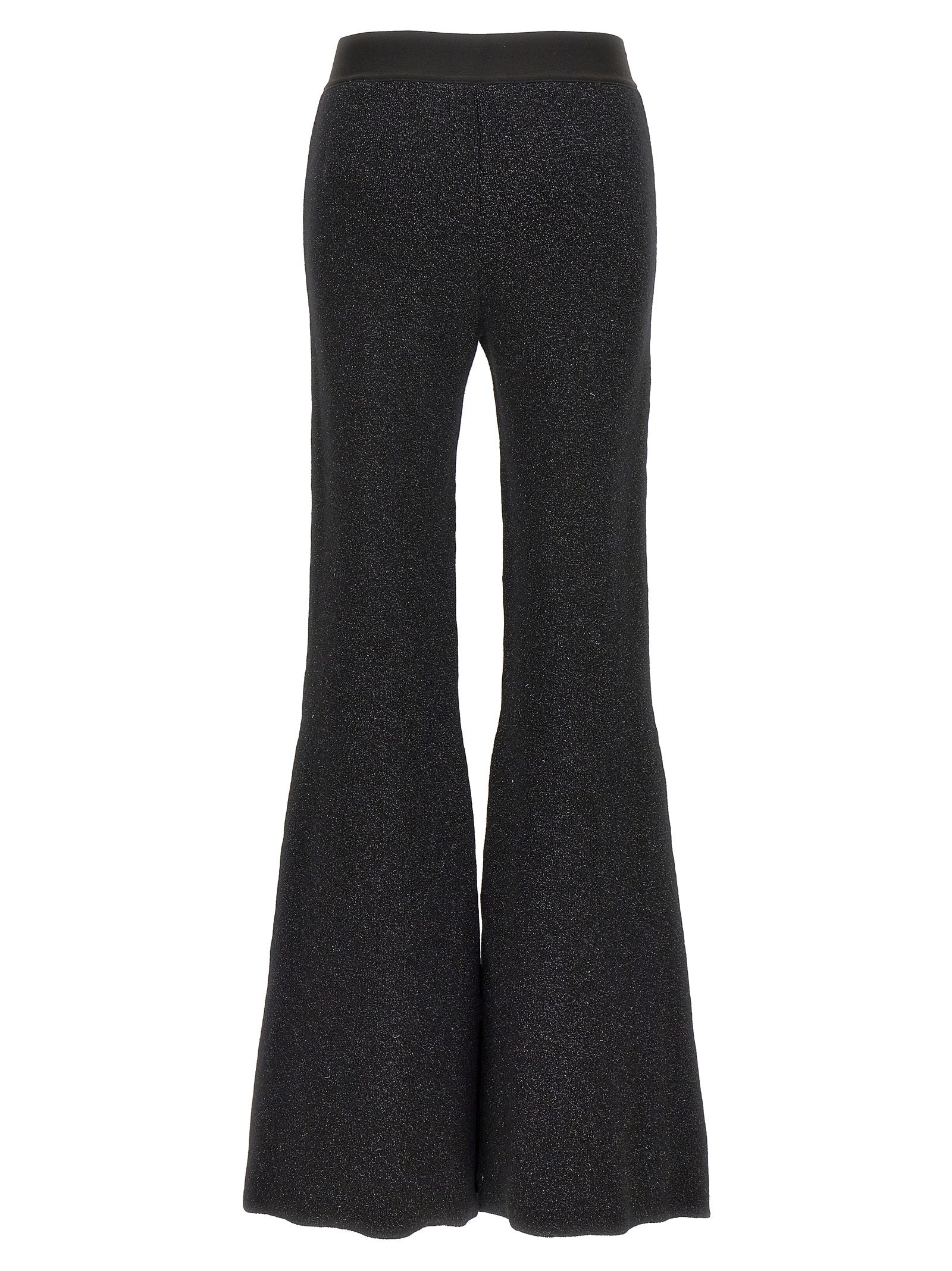 Black Viscose Flared Pants