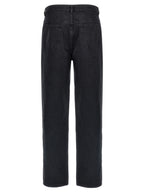 Black Cotton Straight-Leg Jeans