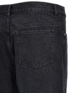 Black Cotton Straight-Leg Jeans