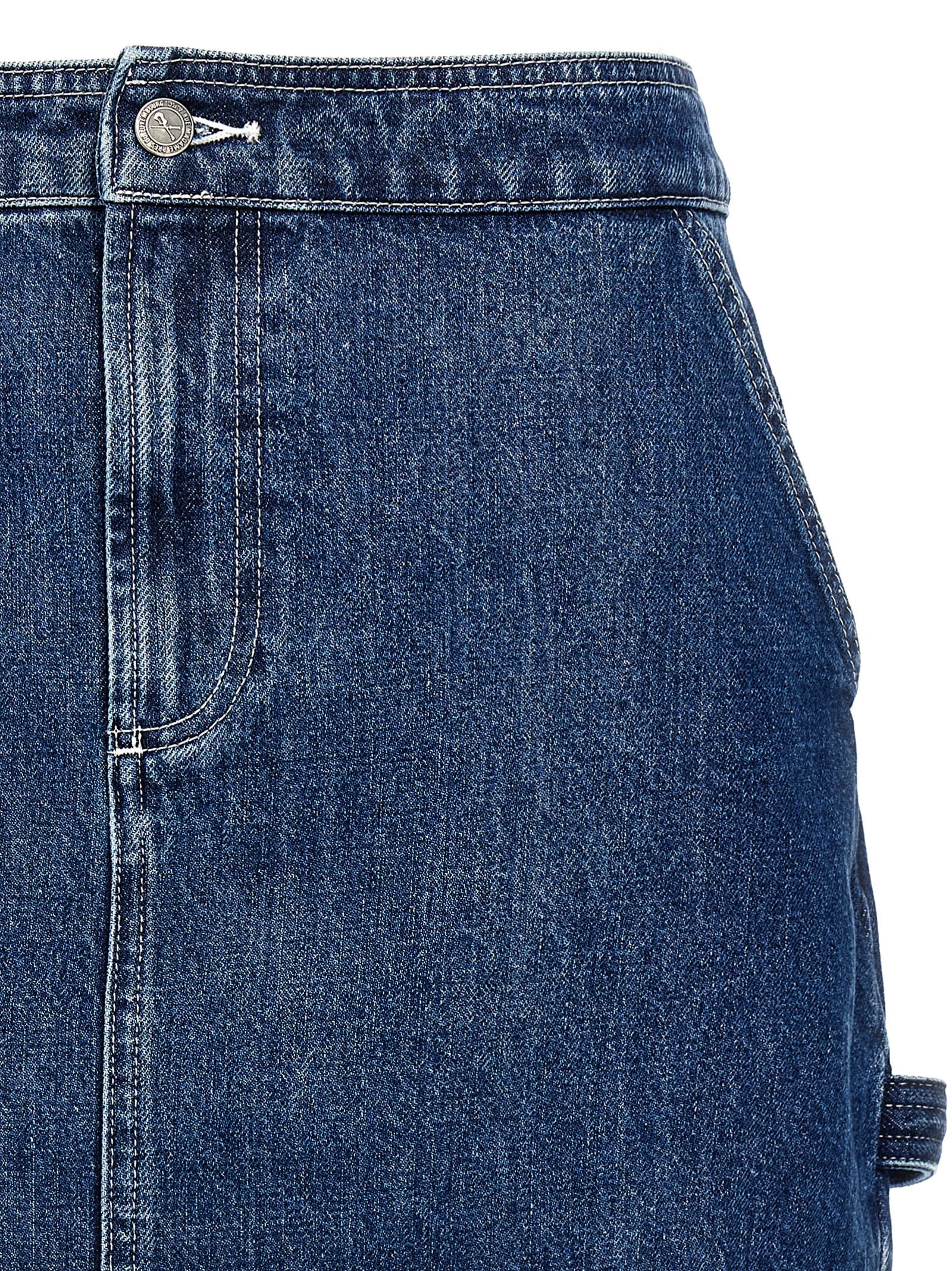 Blue Cotton Long Skirt