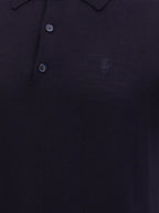 Blue Wool Polo Shirt