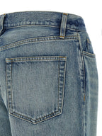 Blue Cotton Straight-Leg Jeans