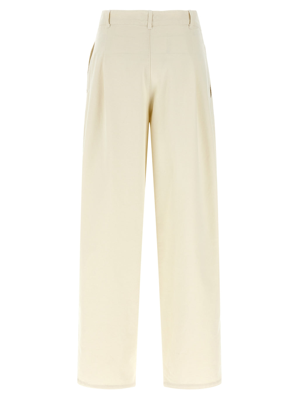 Beige Cotton Casual Pants