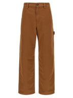 Brown Cotton Casual Pants