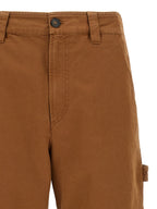 Brown Cotton Casual Pants