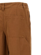 Brown Cotton Casual Pants