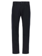 Blue Cotton Casual Pants