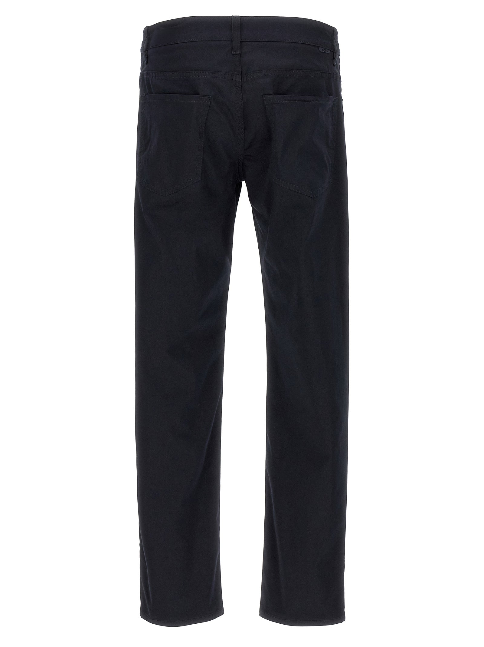Blue Cotton Casual Pants
