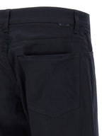 Blue Cotton Casual Pants