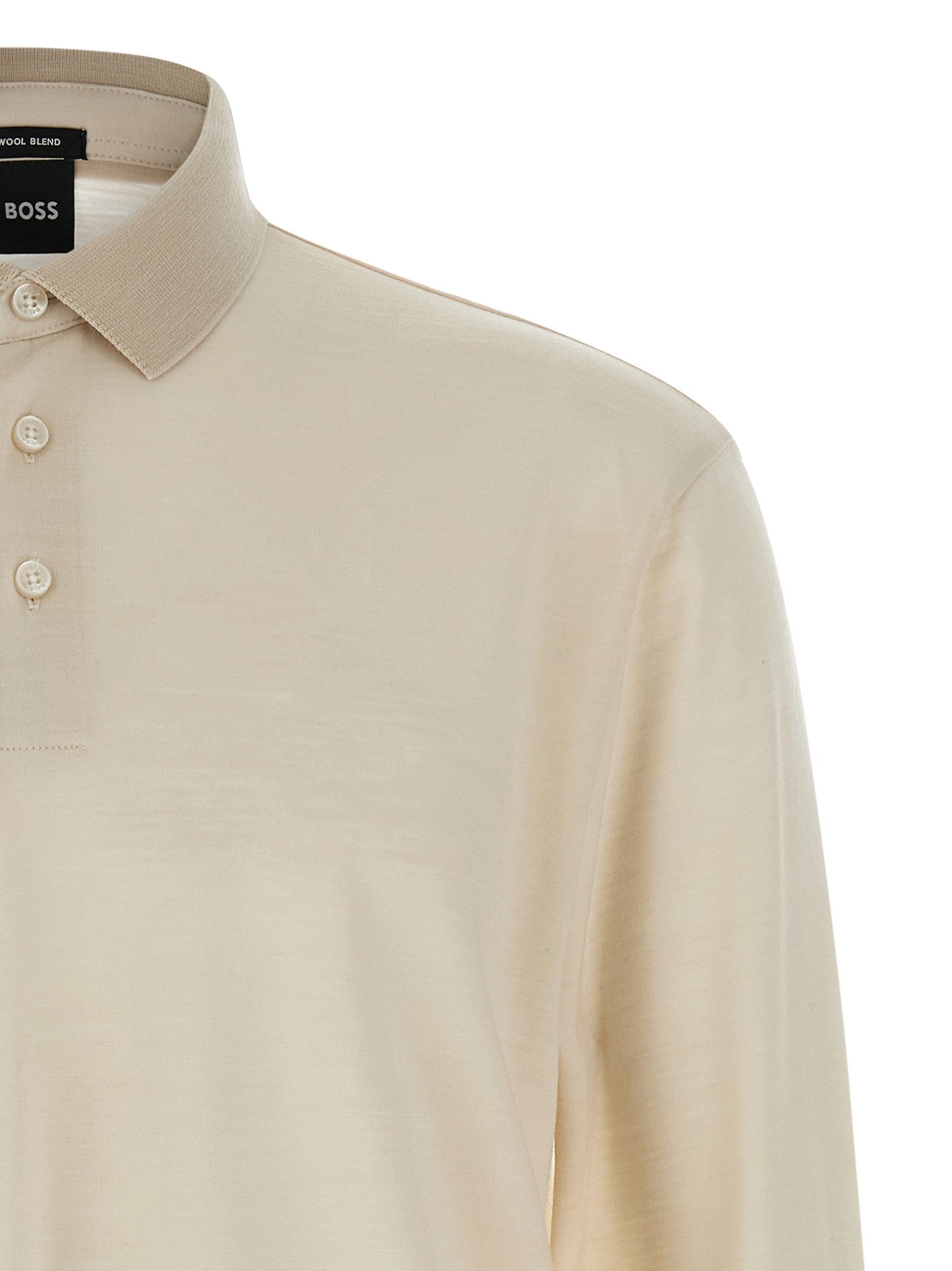 Beige Wool Polo Shirt