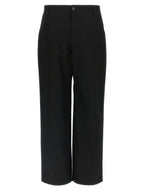 Black Cotton Casual Pants