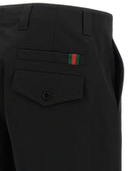 Black Cotton Casual Pants