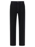 Black Cotton Straight-Leg Jeans