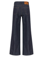 Blue Cotton Straight-Leg Jeans