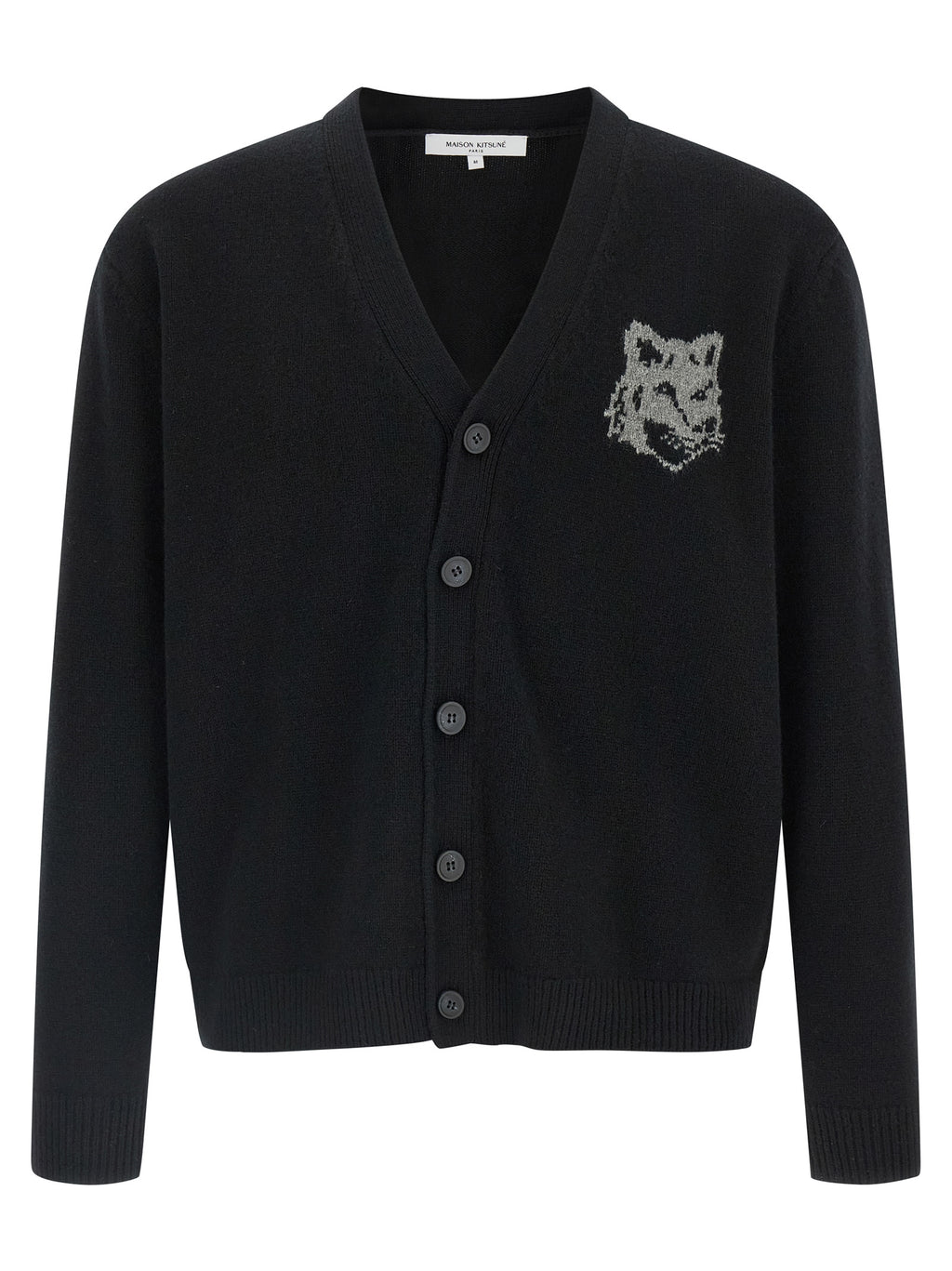 Black Merino Wool Cardigan
