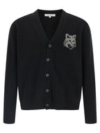 Black Merino Wool Cardigan