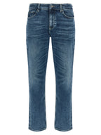 Blue Cotton Skinny Jeans