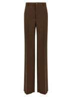 Brown Polyester Dress Pants