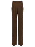 Brown Polyester Dress Pants