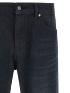 Blue Cotton Straight-Leg Jeans