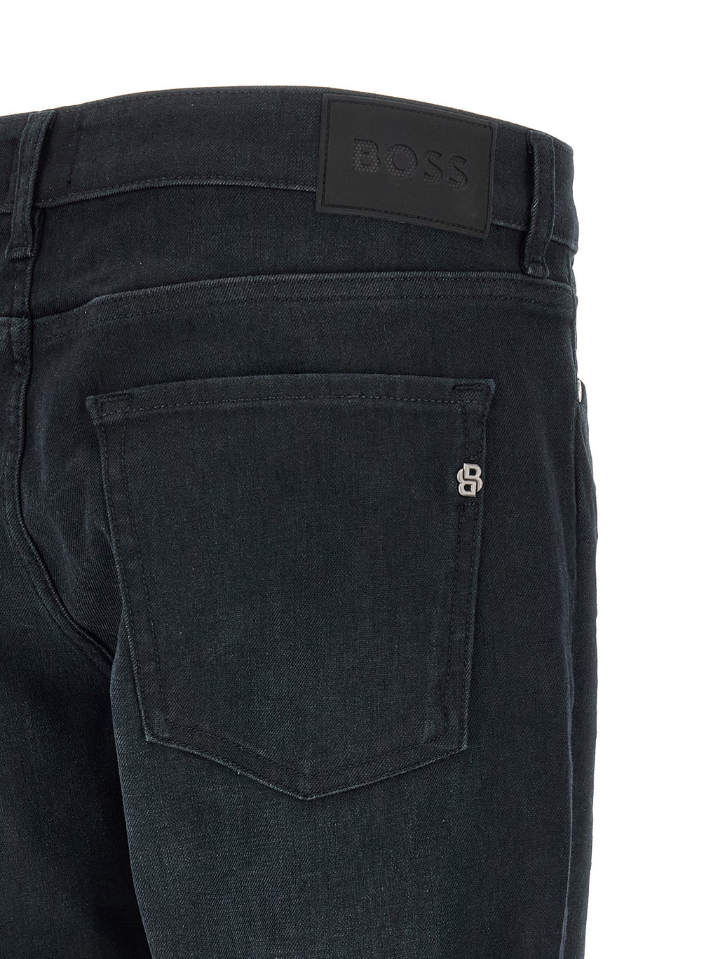 Blue Cotton Straight-Leg Jeans