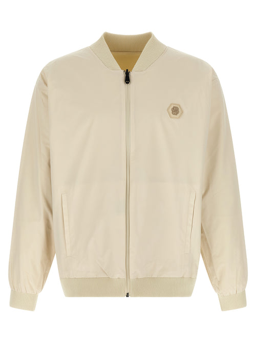 Beige Polyamide Bomber