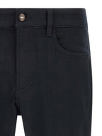 Blue Polyester Straight-Leg Jeans