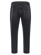 Black Cotton Straight-Leg Jeans