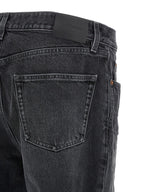 Black Cotton Straight-Leg Jeans