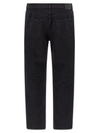 Black Cotton Straight-Leg Jeans