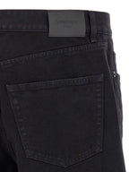 Black Cotton Straight-Leg Jeans