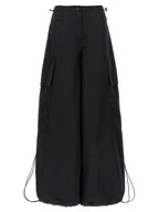 Black Polyamide Casual Pants